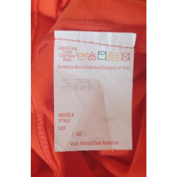 Joseph Ribkoff Orange Tank Dress Gold Braid on Collar Tensel Fabric Women's 8 - Picture 8 of 9